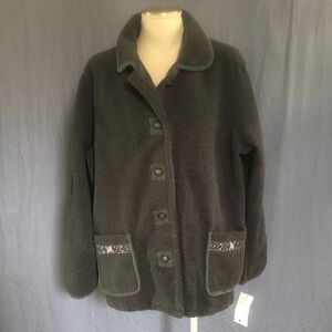 (NWT)Reversible Gray Fleece Jacket